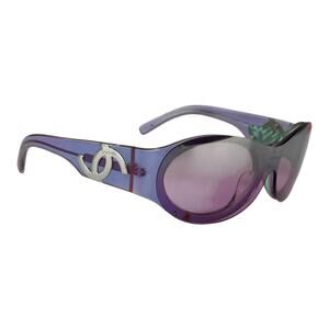 Chanel CC Purple Oval Sunglasses